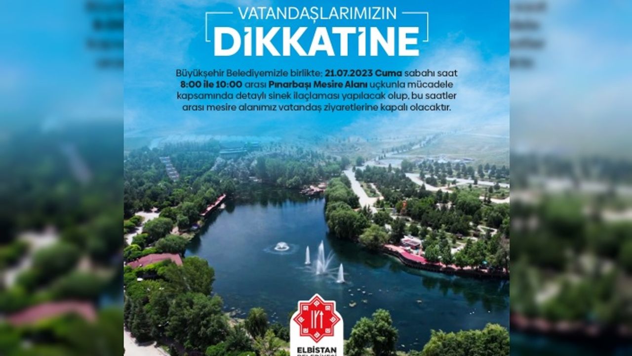 Elbistan Pınarbaşı Mesire Alanı ilaçlanıyor