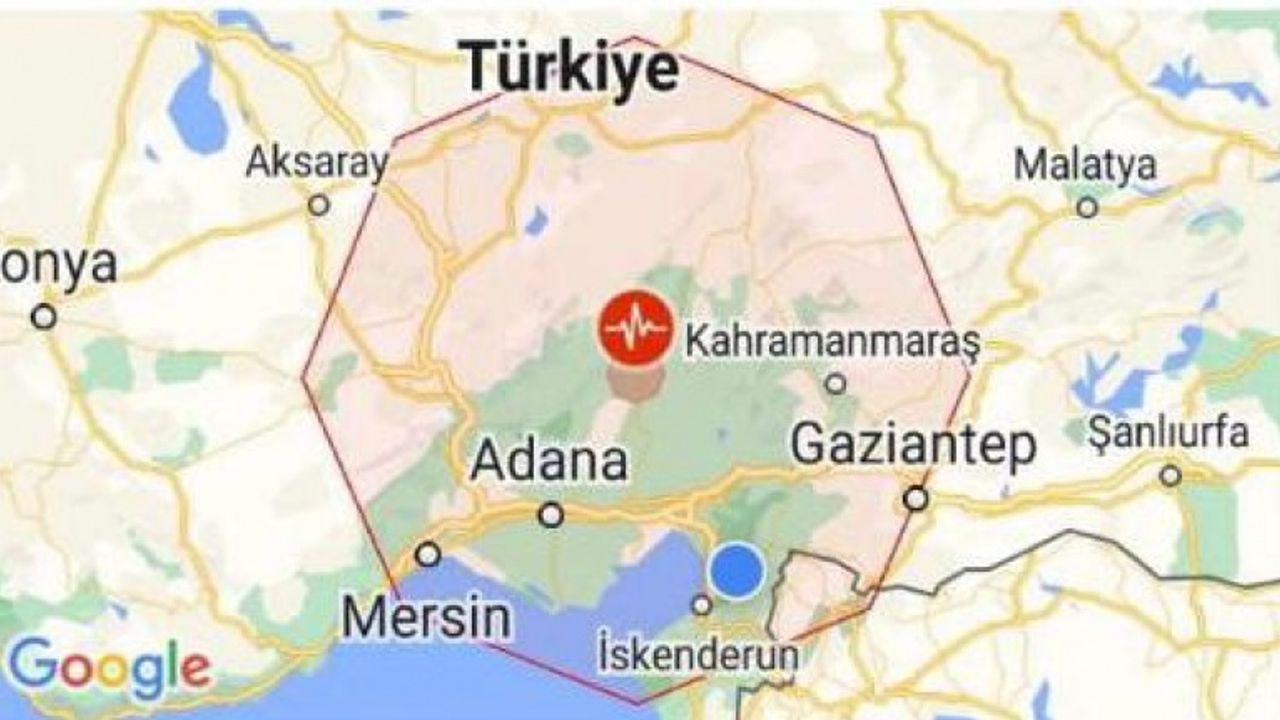 Kozan’daki 5.5 büyüklüğünde deprem Kahramanmaraş’ta hissedildi