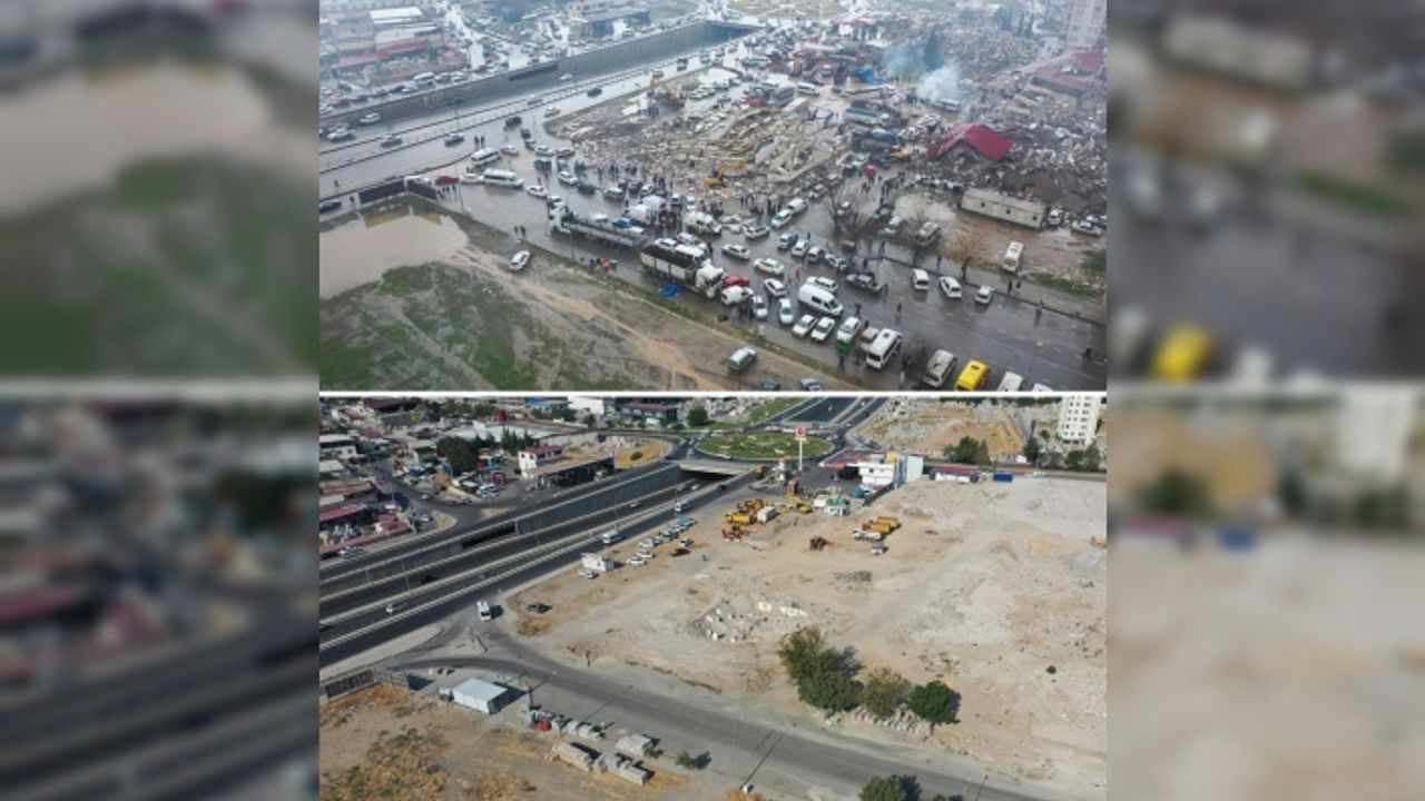 Deprem bölgesinde enkazlar yerini büyük boşluklara bıraktı