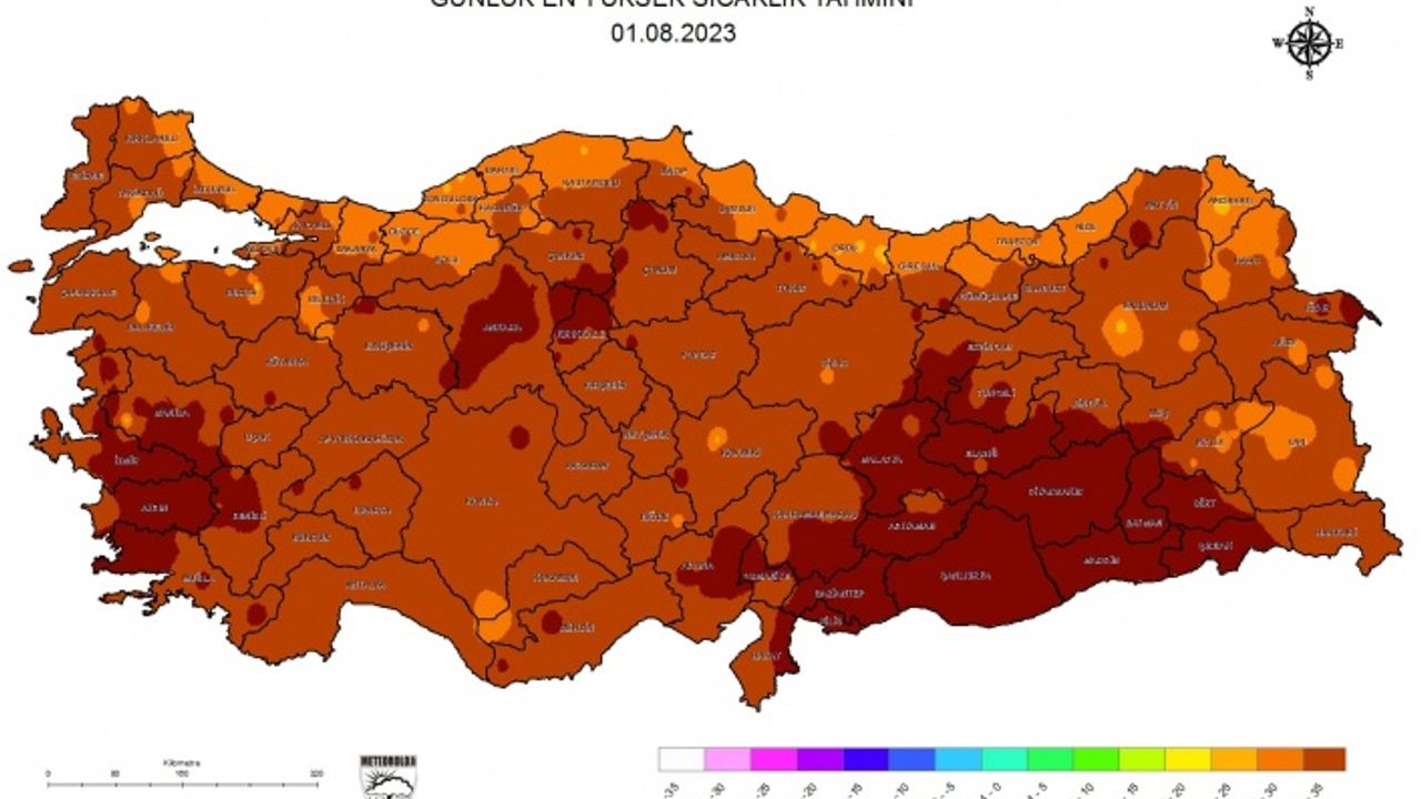En yüksek ve en düşük sıcak yerlerimiz...