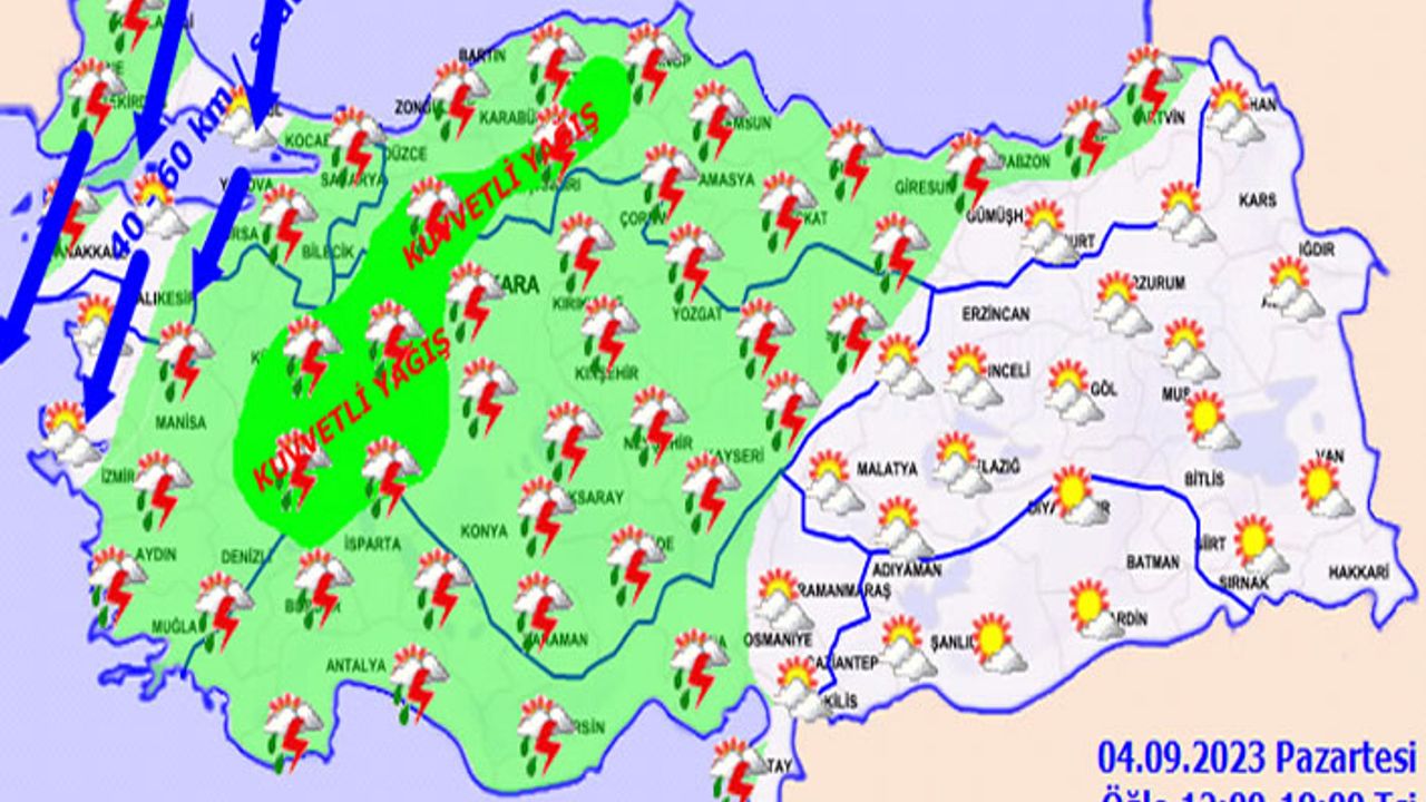 Kuvvetli yağış ve rüzgâr uyarısı var