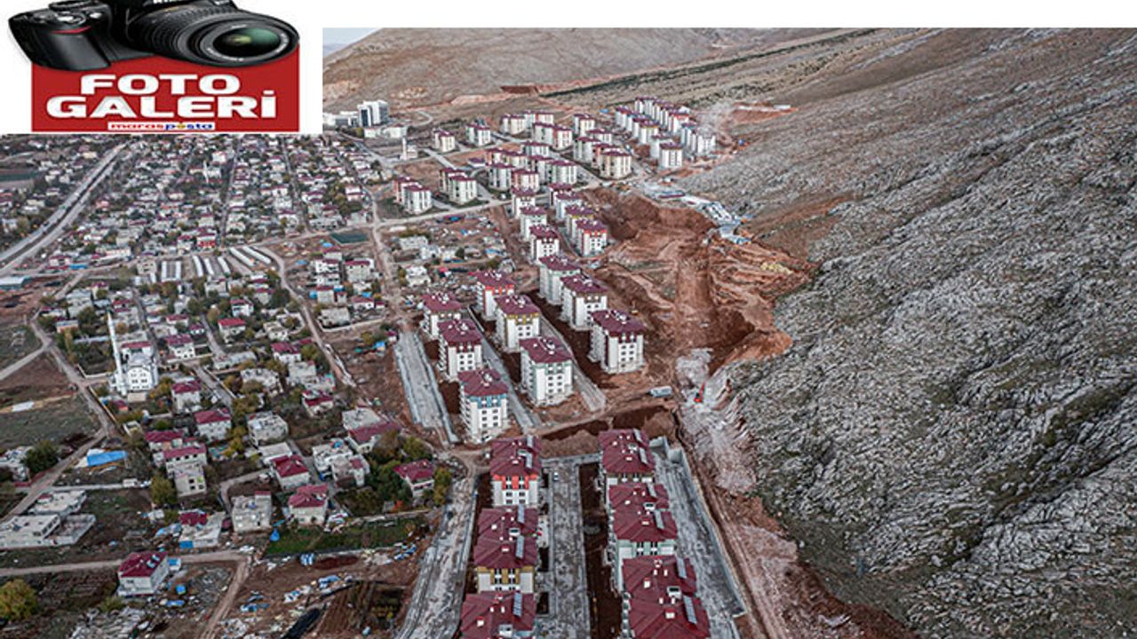 Elbistan'da yükselen afet konutları havadan görüntülendi