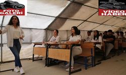 Lise öğrencileri "çadır dershane"de üniversite sınavına hazırlanıyor