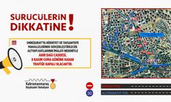 Ahır Dağı Caddesi, 8 Kasım’a Kadar Trafiğe Kapatıldı