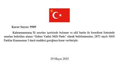Andırın "Geben Vadisi" milli park ilan edildi