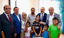Kalıcı konutuna yerleşen depremzede aileye ziyaret