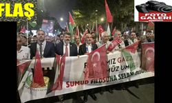 Küresel Sumud Filosu'na destek yürüyüşü düzenlendi