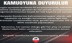 Kahramanmaraşspor’dan Hakem Kararlarına Tepki