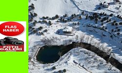 Yeşilgöz Gölü'nde Kış Manzarası Havadan Görüntülendi