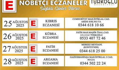 Türkoğlu'nda Vatandaşlara Nöbetçi Eczane Bilgilendirmesi