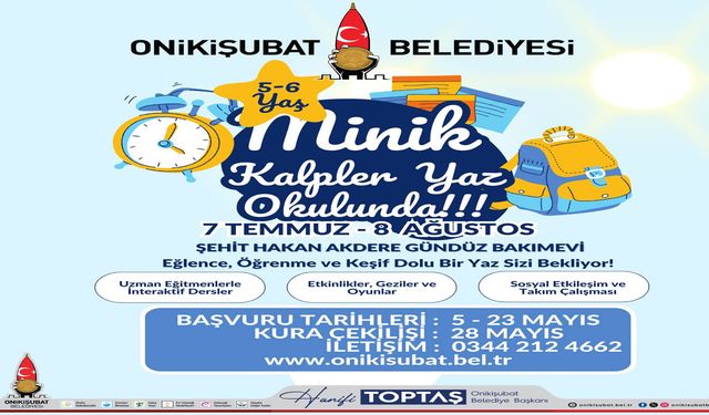 ‘Minik Kalpler Yaz Okulu’na başvurular başladı