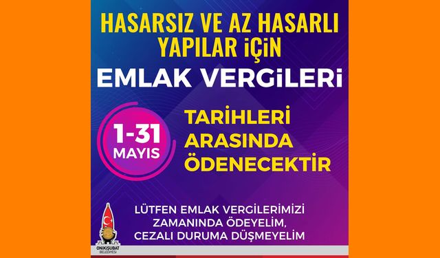 Emlak Vergisi ödemesi hatırlatması
