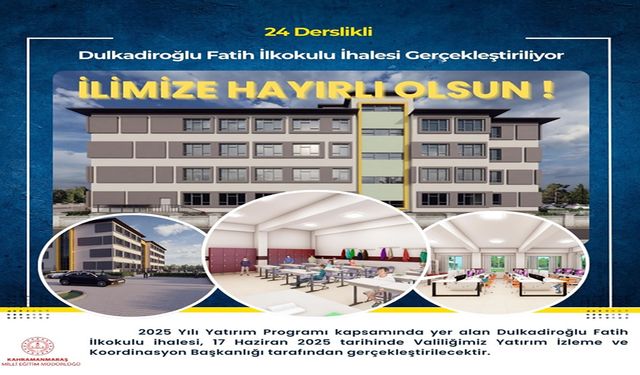 Dulkadiroğlu Fatih İlkokulu'nun İhalesi Gerçekleştiriliyor