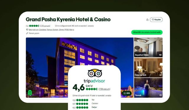 Grand Pasha Girne, TripAdvisor’da Zirveye Yerleşti