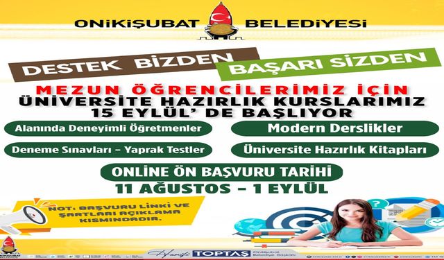 Ücretsiz Üniversite Hazırlık Kursu’nda Yeni Dönem Başlıyor