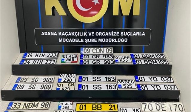 Adana'da 27 sahte araç plakası ele geçirildi