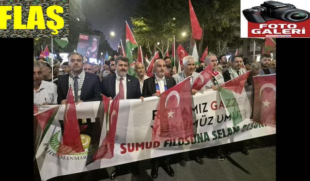 Küresel Sumud Filosu'na destek yürüyüşü düzenlendi