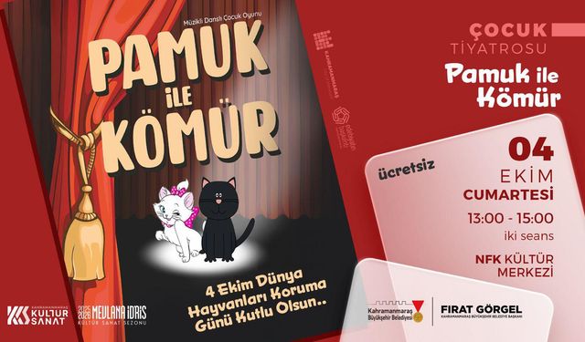 “Pamuk ile Kömür” 4 Ekim’de Minikleri Eğlendirmeye Geliyor