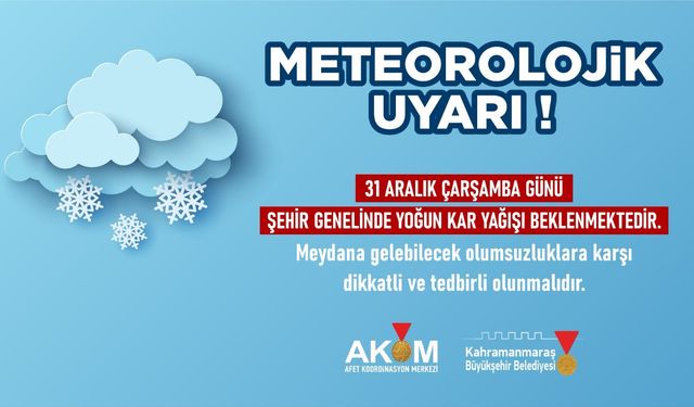 Yarın ve Perşembe Şehir Genelinde Kar Yağışı Bekleniyor!