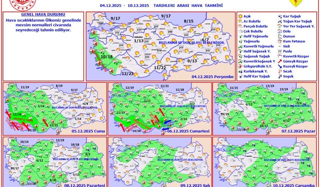 Kahramanmaraş ve Doğu Akdeniz’i Yağışlı ve Soğuk Bir Hafta Bekliyor