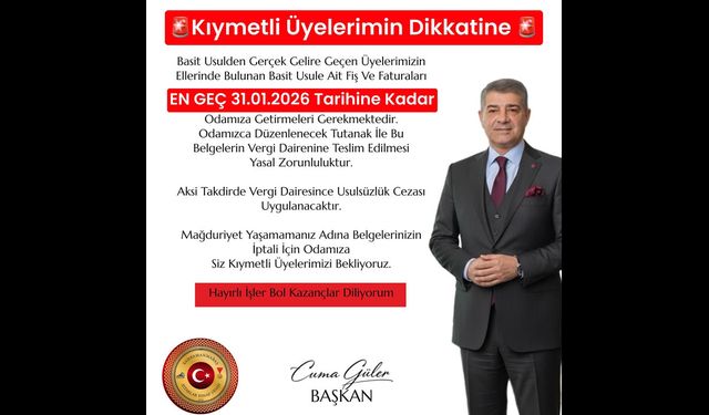 Basit Usulden Çıkan Esnafa Kritik Uyarı