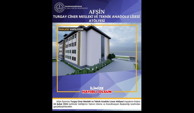 Afşin’de Mesleki Eğitime Yeni Atölye Hamlesi