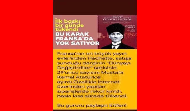 Atatürk Kapaklı Dergi Fransa’da Geniş İlgi Gördü