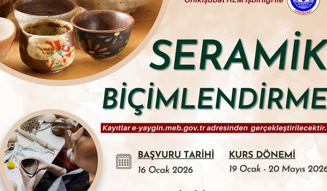 Onikişubat Belediyesi’nin Seramik Biçimlendirme Kursu Başlıyor