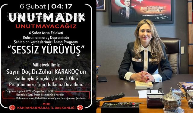 MHP’den Depremin Yıldönümünde  “Sessiz Yürüyüş” Programı