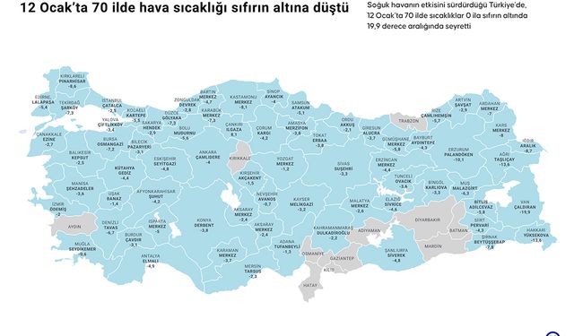 12 Ocak Soğuğu Türkiye’yi Kilitledi