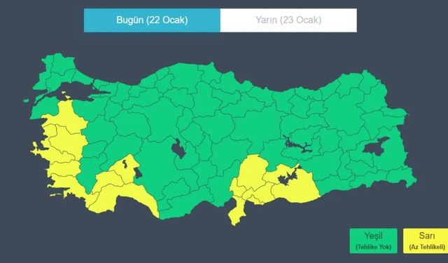 Meteoroloji'den 15 ile sarı kodlu hava uyarısı