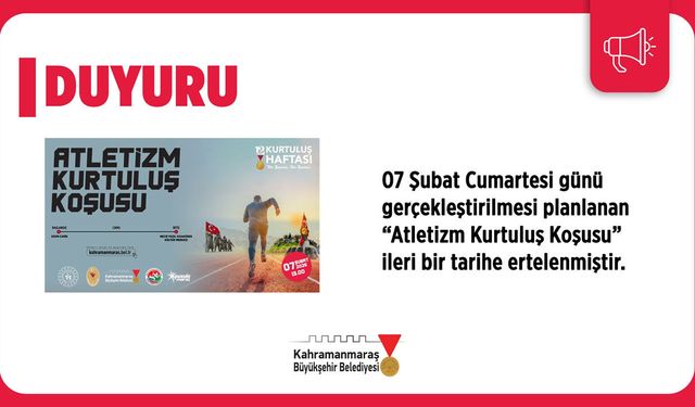 “Atletizm Kurtuluş Koşusu” İleri Bir Tarihe Ertelendi