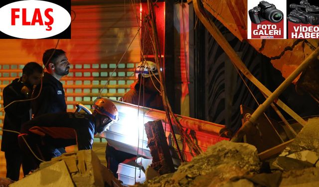 Kontrollü Yıkımına Başlanan Hasarlı Bina Çöktü