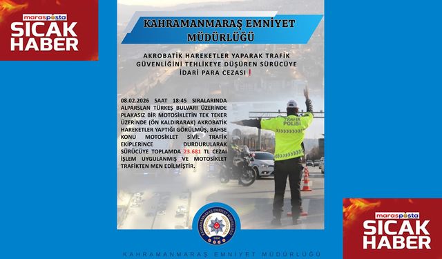 Trafiği Tehlikeye Atan Sürücüye 23 Bin 681 TL Ceza