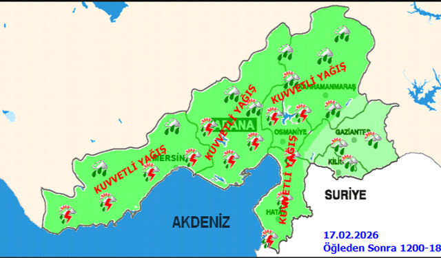 Doğu Akdeniz’de Kuvvetli Yağış Alarmı