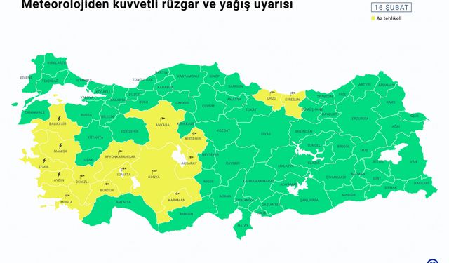 Meteoroloji’den Batı ve İç Kesimlere Kuvvetli Rüzgar ve Yağış Uyarısı