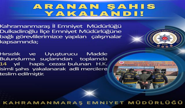 14 Yıl Hapis Cezası Bulunan Firari Yakalandı