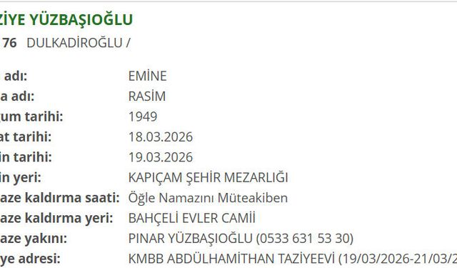 Kahramanmaraş'ta Yüzbaşıoğlu ailesinin acı günü