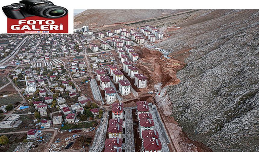Elbistan'da yükselen afet konutları havadan görüntülendi