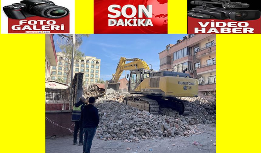 Kahramanmaraş'ta ağır hasarlı binaların yıkımı devam ediyor