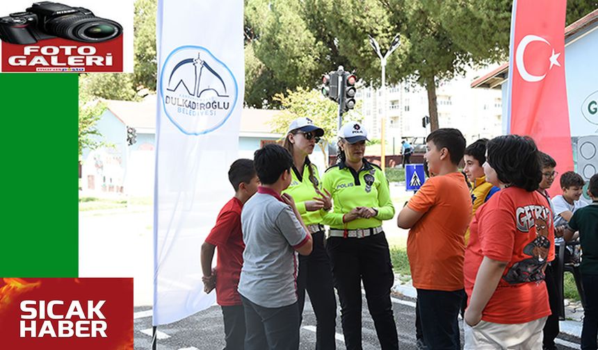 Dulkadiroğlu Trafik Eğitim Parkı minik öğrencileri misafir etti