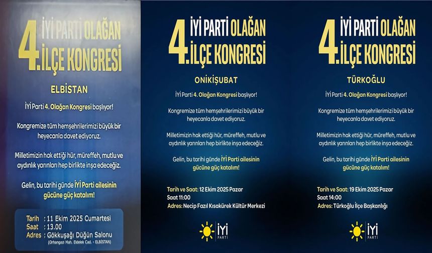 İYİ Parti 4. Olağan İlçe Kongreleri Yapılıyor