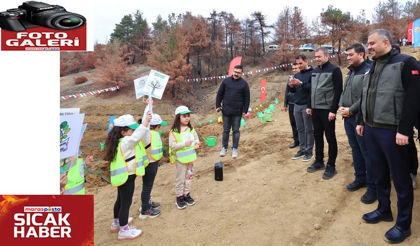 Milli Ağaçlandırma Günü’nde yangından etkilenen alanları yeniden yeşertti