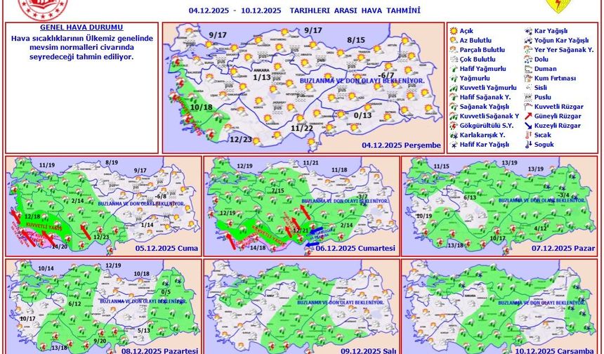 Kahramanmaraş ve Doğu Akdeniz’i Yağışlı ve Soğuk Bir Hafta Bekliyor