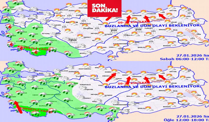 Türkiye genelinde yağış ve fırtına uyarısı