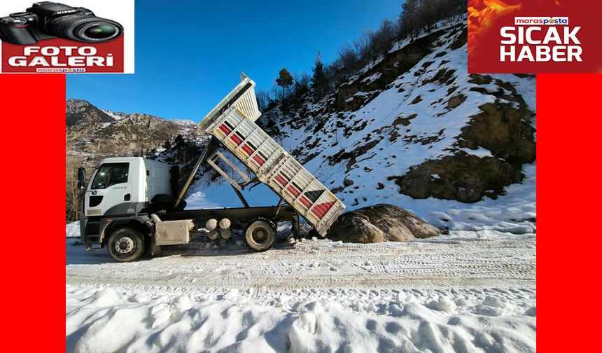 Onikişubat Belediyesi’nden kırsalda aralıksız karla mücadele