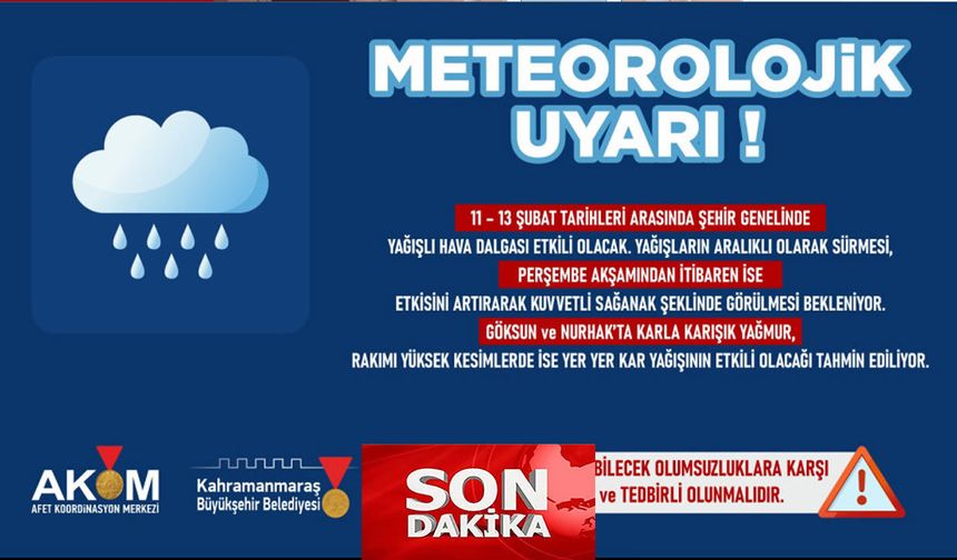 Şehir Genelinde Yağışlı Hava Etkisini Sürdürecek!