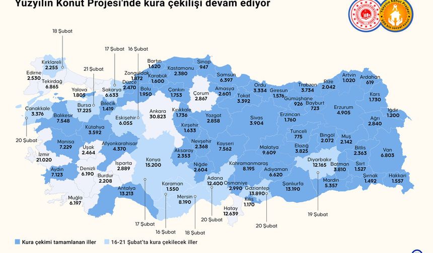 Yüzyılın Konut Projesi’nde kura heyecanı sürüyor