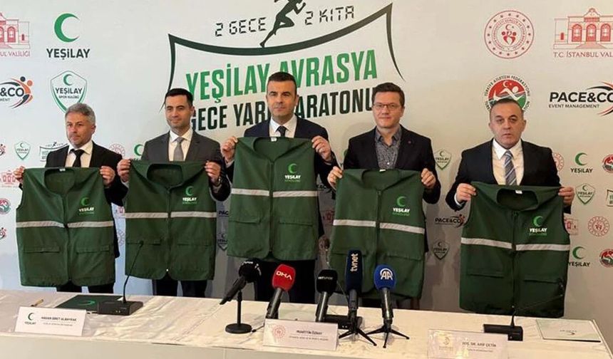 Yeşilay, gece startlı ilk kıtalararası maratona imza atıyor