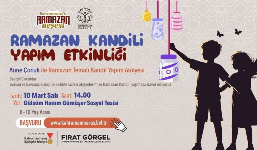 Büyükşehir’den Özel Ramazan Kandili Atölyesi Yarın Yapılacak